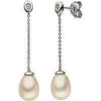 JOBO Perlenohrringe, 925 Silber mit Perlen und Zirkonia silberfarben Unkategorisiert online kaufen JOBO Perlenohrringe, 925 Silber mit Perlen und Zirkonia silberfarben Unkategorisiert online kaufen