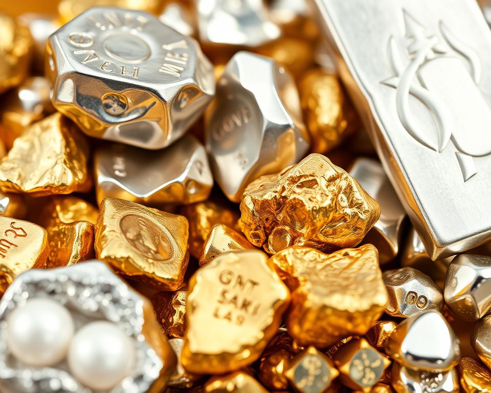 Edelmetalle für Creolen und Perlenqualität