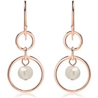 Unique Paar Ohrstecker Ohrhänger Sterlingsilber rosévergoldet Perlen rosa