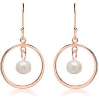 Unique Paar Ohrstecker Ohrhänger 925er Silber rosévergoldet Perlen rosa