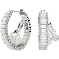 Swarovski Paar Creolen Schmuck Geschenk Ariana Grande Ohrringe, 5720868, mit Swarovski® Kristall - mit Swarovski® Perle weiß