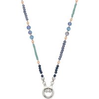 LEONARDO Charm-Kette Halskette Natalina Clip&Mix, 024368, mit Glasperle blau|gelb|goldfarben|schwarz|silberfarben