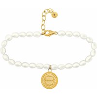 Armband 925 Silber Perlenarmband Münze vergoldet Sonne Karma 41184823607390