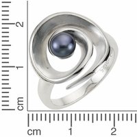 ZEEme Pearls Silber 925 rhodiniert mit schwarzer Perle Ring 41675994333278