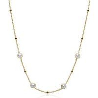 Unique Silberkette Kette Sterlingsilber vergoldet Perlen goldfarben