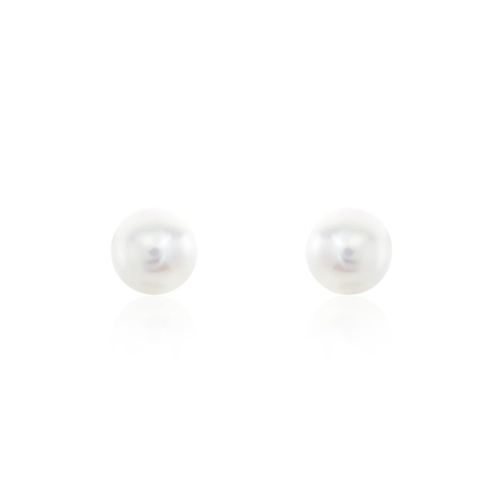 🦚 BOUTON Damen Ohrstecker Gold 585 (14 Karat) Zuchtperle Perlmutt Ball, Ohrstecker mit Stein