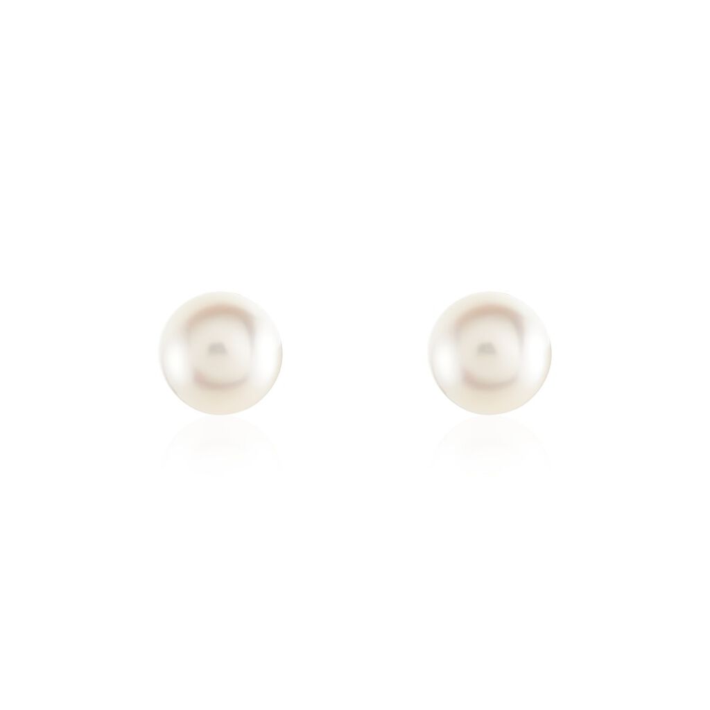 🦚 BOUTON Damen Ohrstecker Gold 375 (9 Karat) Zuchtperle Perlmutt, Ohrstecker mit Stein