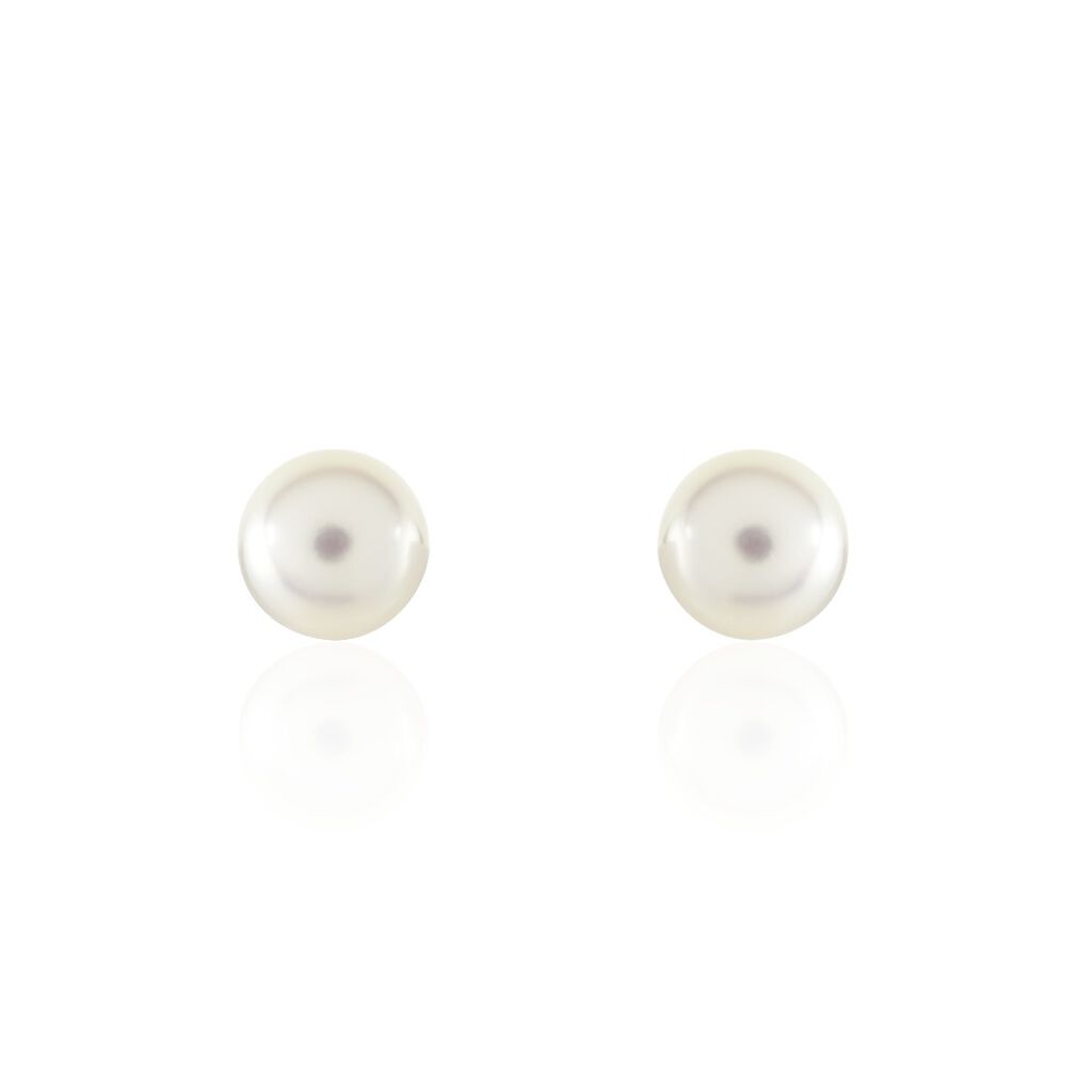🦚 HERDIS PERLE Damen Ohrstecker Silber 925 Zuchtperle Perlmutt Ball, Ohrstecker mit Stein