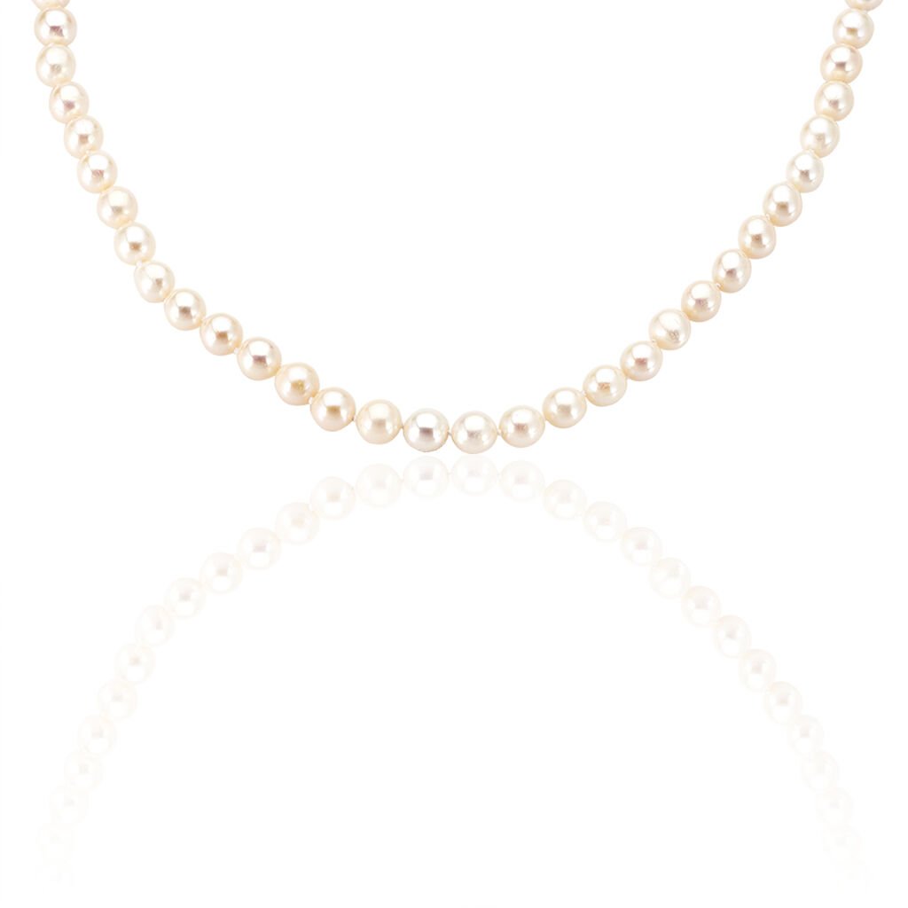 🦚 ALDEPHIA Damen Collier Silber 925 Zuchtperle Perlmutt B 1 mm, Collier mit Stein