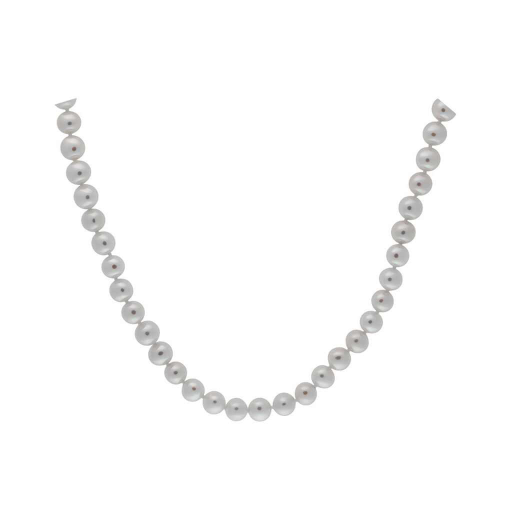 🦚 HAGA Damen Collier Gold 585 (14 Karat) Zuchtperle Perlmutt Ball, Collier mit Stein