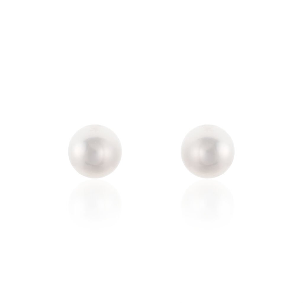 🦚 GERRA Damen Ohrstecker Gold 585 (14 Karat) Akoyaperle Perlmutt Ball, Ohrstecker mit Stein