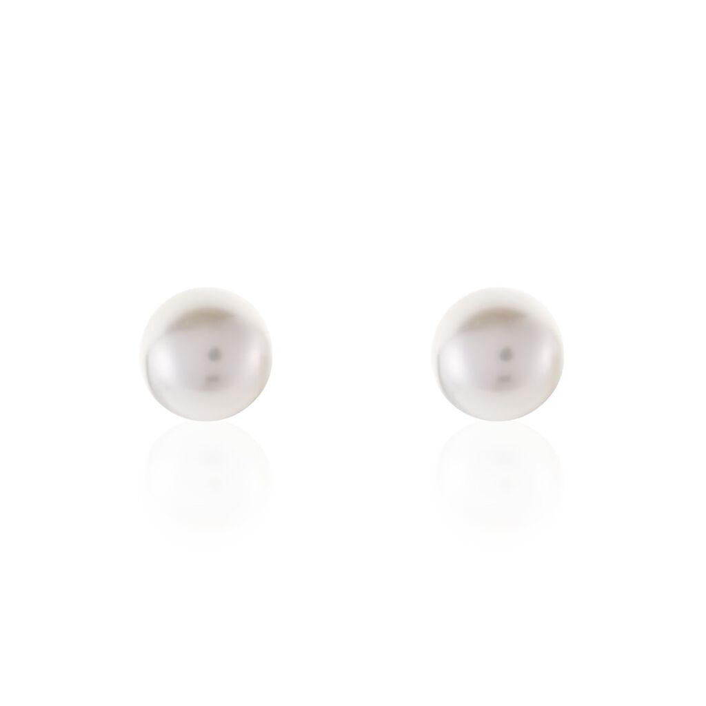 🦚 GARA Damen Ohrstecker Gold 585 (14 Karat) Zuchtperle Perlmutt Ball, Ohrstecker mit Stein