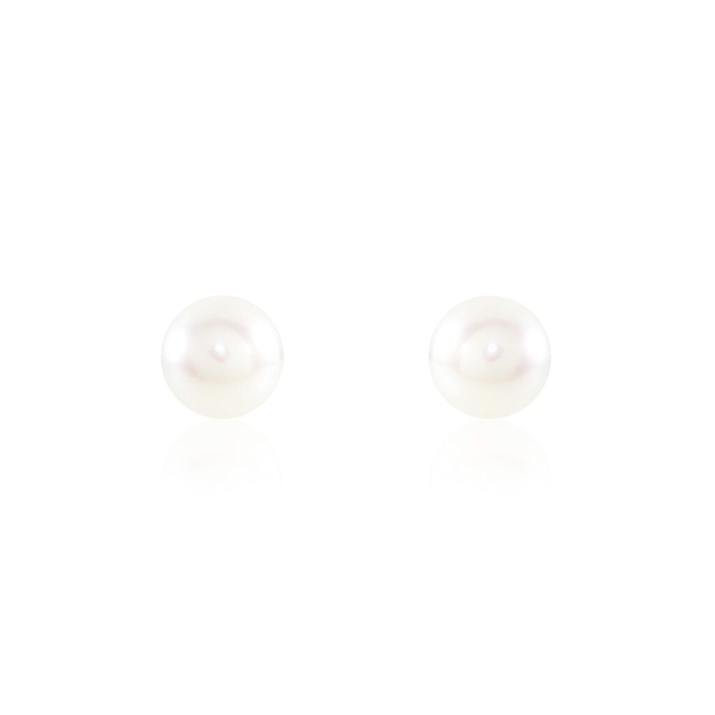 🦚 BOUTON Damen Ohrstecker Gold 375 (9 Karat) Zuchtperle Perlmutt, Ohrstecker mit Stein