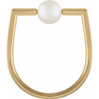 Ring 925/- Sterling Silber vergoldet Perle kantig eckig 41184577257566