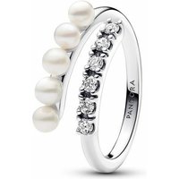 Pandora Damenring Süßwasserperlen und Zirkonia Größe 52 Silber 193145C01-52