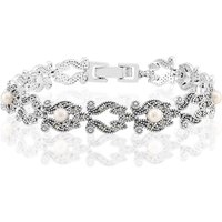 Weiße Süßwasserzuchtperlen-Silberarmband (TPC)
