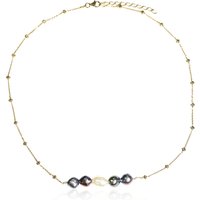 Weiße Süßwasserzuchtperlen-Silbercollier (TPC)