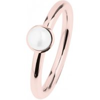 Ernstes Design Damen Ring Süßwasser-Button-Perle 6mm Größe 55 Rosegold R491-55