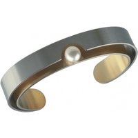 Ernstes Design Damen Armspange Teil goldbeschichtet mit Perle Silber A49-MI