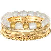 Ring Elli Ring Süßwasser-Zuchtperlen Basic 5er-Set 925 Silber