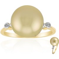 Goldene Kabira-Südseeperlen-Goldring (TPC)