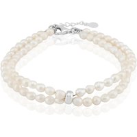 Weiße Süßwasserzuchtperlen-Silberarmband (TPC)