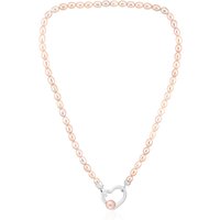 Pinkfarbene Süßwasserzuchtperlen-Silbercollier