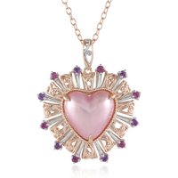 Pinkfarbene Mabe-Perlen-Silberhalskette (Gems en Vogue)