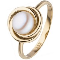 JOBO Perlenring, 333 Gold mit Süßwasser-Zuchtperle gelb|goldfarben