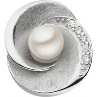 JOBO Perlenanhänger Anhänger mit Perle, 925 Silber mit Süßwasser-Zuchtperle und Zirkonia silberfarben