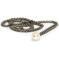 Trollbeads Kette mit Anhänger Fantasy Halskette mit weißer Perle, TAGFA-00023 weiß