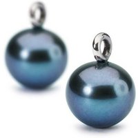 Trollbeads Einhänger für Ohrschmuck Pfauenfarbige Perlen rund, TAGEA-00096 blau|grün|lila|rot|schwarz