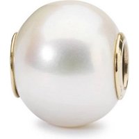 Trollbeads Bead Weiße Perle mit Gold, TAGBE-00086 weiß