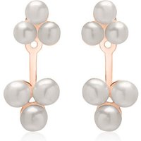 Unique Paar Ohrstecker Ear Jackets 925er Silber rosévergoldet Perlen rosa