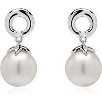 Unique Paar Ohrstecker Ohrstecker 14K Weißgold Perlen Diamanten silberfarben