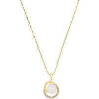 JOOP! Kette mit Anhänger JOOP! Halskette 2038031 Silber Gold plattiert mit Zirkonia und Perle (1-tlg)