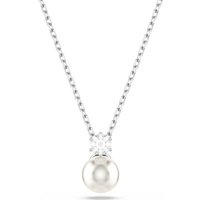 Swarovski Kristallanhänger Swarovski Anhänger Matrix 5693897 Kristallperle, Weiß, Rhodiniert (1-tlg) silberfarben