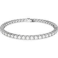 Swarovski Perlenarmband Swarovski RE MATRIX:ARMBAND S WHI/RHS L silberfarben