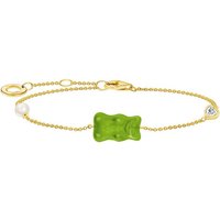 THOMAS SABO Armband THOMAS SABO x HARIBO Schmuck: Armband mit Goldbär, mit Kristallglas, Zirkonia (synth) - mit Süßwasserzuchtperle gelb|goldfarben|grün