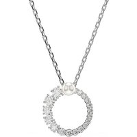 Swarovski Kette mit Anhänger Schmuck Geschenk Halskette Matrix, 5688751, 5692265, mit Swarovski® Zirkonia (synth) - mit Swarovski® Perle silberfarben